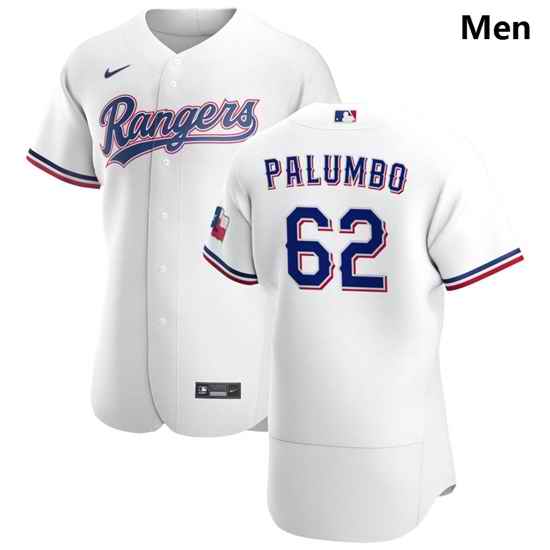 Texas Rangers 62 Joe Palumbo Men Nike White Home 2020 Authentic Player MLB Jersey